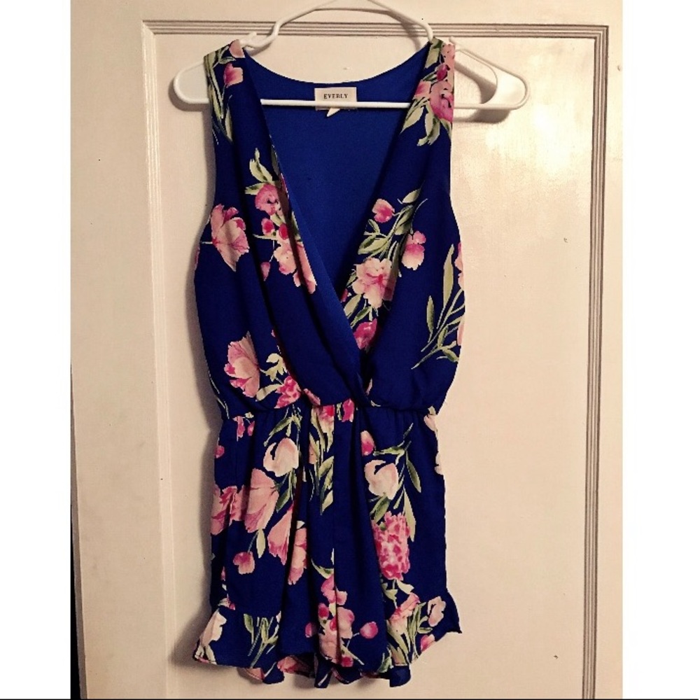 Floral Romper with Ruffle Detail